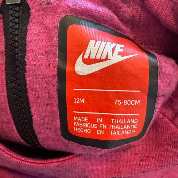 Nike Long Sleeve Crew Neck Tech Fleece Pink Dress Girl's Size 12 M - Picture 3 of 7